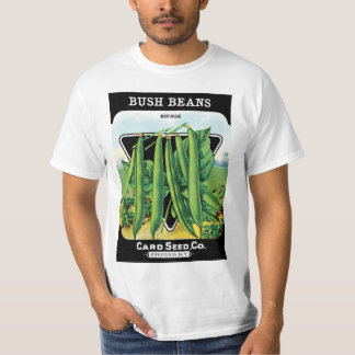 Vintage Seed Packet Label Art, Bush Bean Veggies T-Shirt
