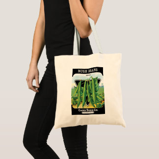 Vintage Seed Packet Label Art, Bush Bean Veggies Tote Bag