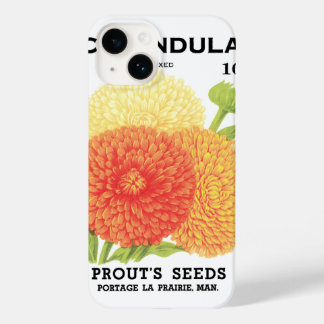 Vintage Seed Packet Label Art, Calendula Flowers Case-Mate iPhone 14 Case