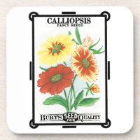 Vintage Seed Packet Label Art, Calliopsis Flowers