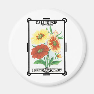 Vintage Seed Packet Label Art, Calliopsis Flowers Magnet