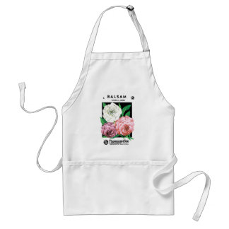 Vintage Seed Packet Label Art, Camellia Flowers Adult Apron