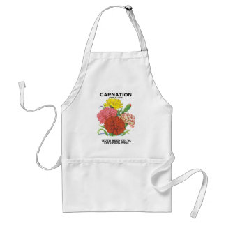 Vintage Seed Packet Label Art, Carnation Flowers Adult Apron