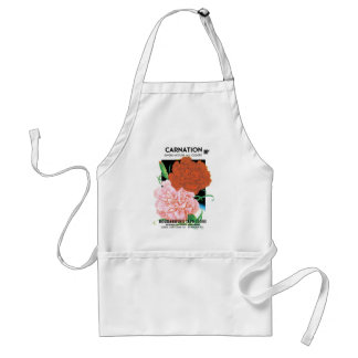 Vintage Seed Packet Label Art, Carnations Flowers Adult Apron