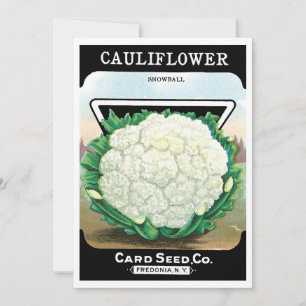 Vintage Seed Packet Label Art, Cauliflower Veggies