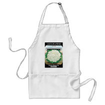 Vintage Seed Packet Label Art, Cauliflower Veggies Adult Apron