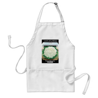 Vintage Seed Packet Label Art, Cauliflower Veggies Adult Apron