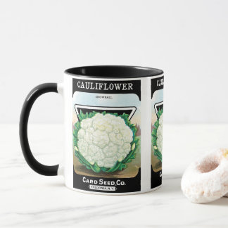 Vintage Seed Packet Label Art, Cauliflower Veggies Mug