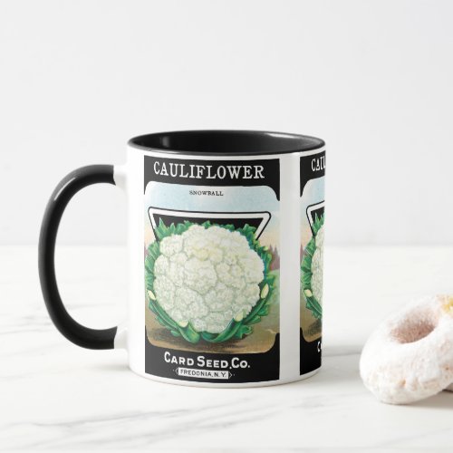 Vintage Seed Packet Label Art, Cauliflower Veggies