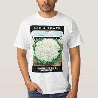 Vintage Seed Packet Label Art, Cauliflower Veggies T-Shirt