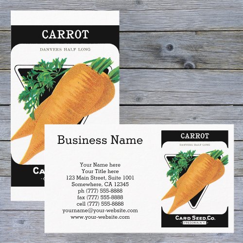 Vintage Seed Packet Label Art Danvers Carrots Business Card