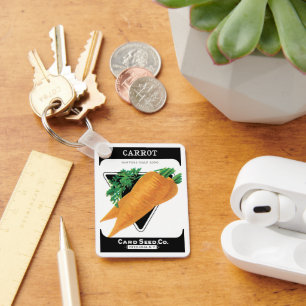 Vintage Seed Packet Label Art, Danvers Carrots Keychain