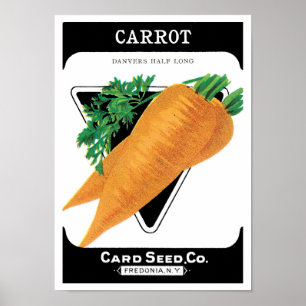 Vintage Seed Packet Label Art, Danvers Carrots Poster
