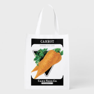 Vintage Seed Packet Label Art, Danvers Carrots Reusable Grocery Bag