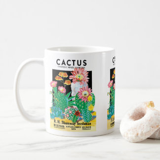 Vintage Seed Packet Label Art Desert Cactus Plants Coffee Mug