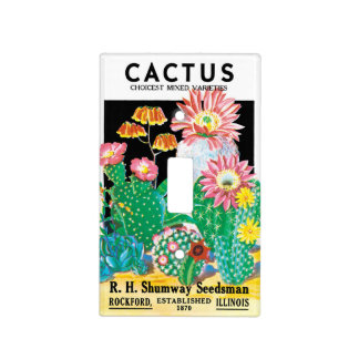 Vintage Seed Packet Label Art Desert Cactus Plants Light Switch Cover