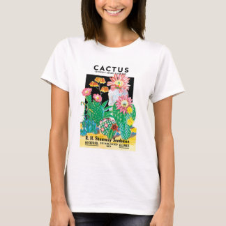 Vintage Seed Packet Label Art Desert Cactus Plants T-Shirt