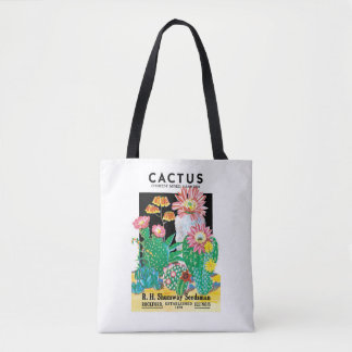 Vintage Seed Packet Label Art Desert Cactus Plants Tote Bag