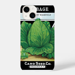 Vintage Seed Packet Label Art, Green Cabbage Case-Mate iPhone 14 Case