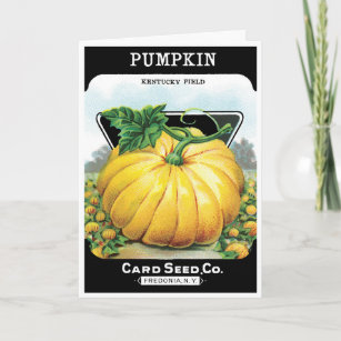 Vintage Seed Packet Label Art, Halloween Pumpkin Card