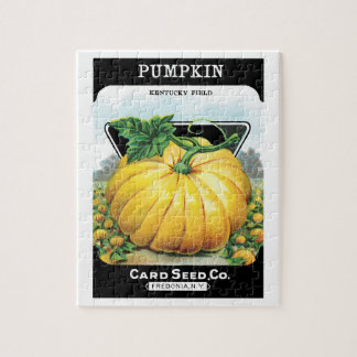 Vintage Seed Packet Label Art, Halloween Pumpkin Jigsaw Puzzle