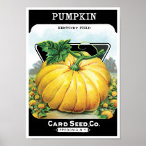 Vintage Seed Packet Label Art, Halloween Pumpkin