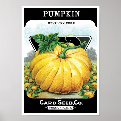 Vintage Seed Packet Label Art, Halloween Pumpkin