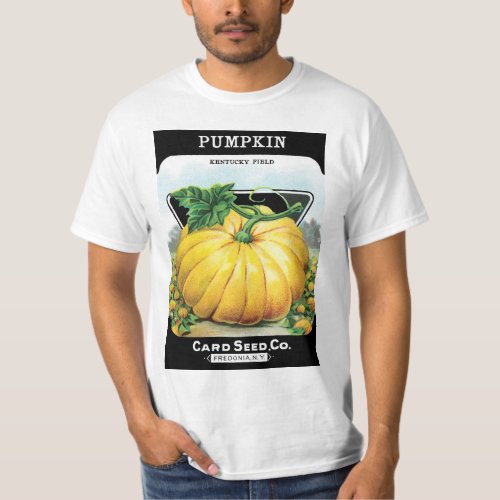 Vintage Seed Packet Label Art Halloween Pumpkin T_Shirt