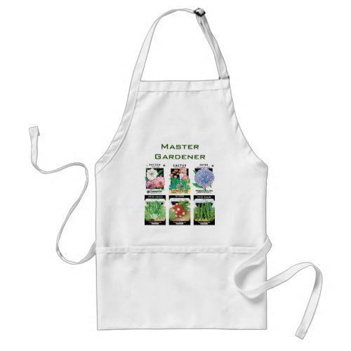 Vintage Seed Packet Label Art Master Gardener Adult Apron