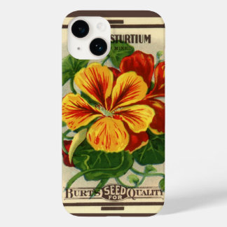 Vintage Seed Packet Label Art, Nasturtium Flowers Case-Mate iPhone 14 Case