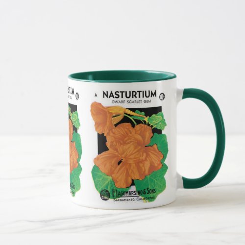 Vintage Seed Packet Label Art, Nasturtium Flowers