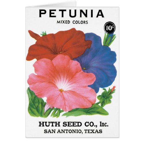 Vintage Seed Packet Label Art, Petunia Flowers