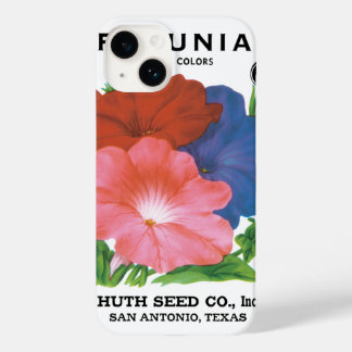 Vintage Seed Packet Label Art, Petunia Flowers Case-Mate iPhone 14 Case