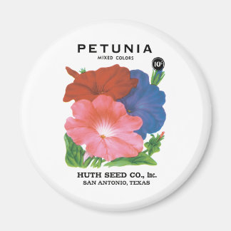 Vintage Seed Packet Label Art, Petunia Flowers Magnet