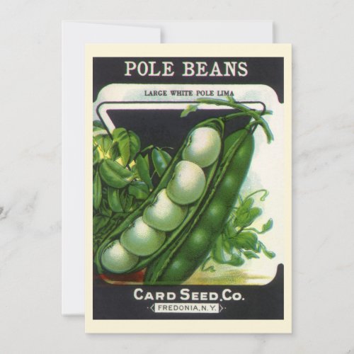 Vintage Seed Packet Label Art Pole Lima Beans