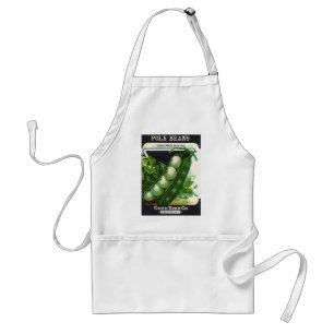 Vintage Seed Packet Label Art, Pole Lima Beans Adult Apron