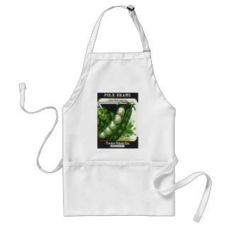 Vintage Seed Packet Label Art, Pole Lima Beans Adult Apron