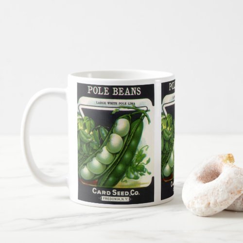 Vintage Seed Packet Label Art Pole Lima Beans Coffee Mug