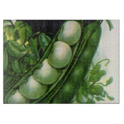Vintage Seed Packet Label Art Pole Lima Beans Cutting Board