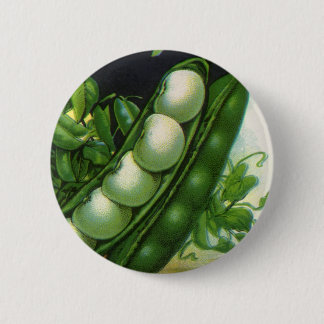 Vintage Seed Packet Label Art, Pole Lima Beans Pinback Button