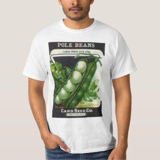 Vintage Seed Packet Label Art, Pole Lima Beans T-Shirt
