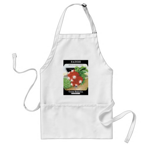 Vintage Seed Packet Label Art Scarlet Radishes Adult Apron