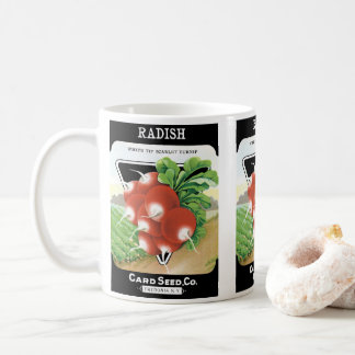 Vintage Seed Packet Label Art, Scarlet Radishes Coffee Mug