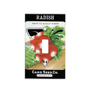 Vintage Seed Packet Label Art, Scarlet Radishes Light Switch Cover