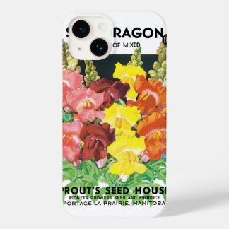Vintage Seed Packet Label Art, Snapdragon Flowers Case-Mate iPhone 14 Case