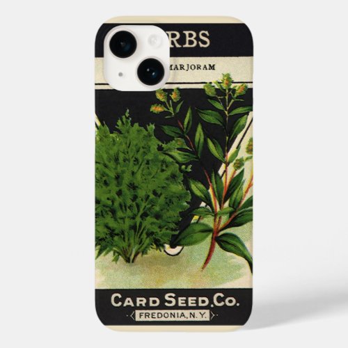 Vintage Seed Packet Label Art Sweet Marjoram Herbs Case_Mate iPhone 14 Case