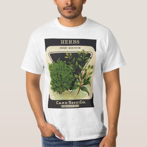 Vintage Seed Packet Label Art Sweet Marjoram Herbs T_Shirt