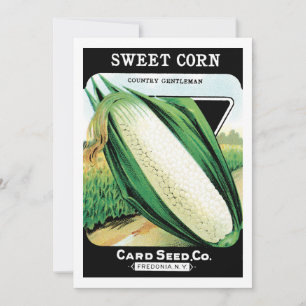 Vintage Seed Packet Label Art, Sweet White Corn