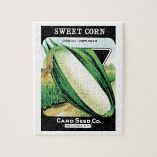 Vintage Seed Packet Label Art, Sweet White Corn Jigsaw Puzzle