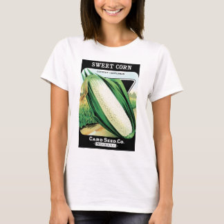 Vintage Seed Packet Label Art, Sweet White Corn T-Shirt
